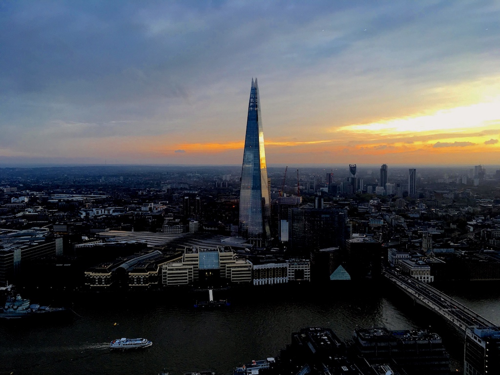 view of the Shard from the Sky Garden